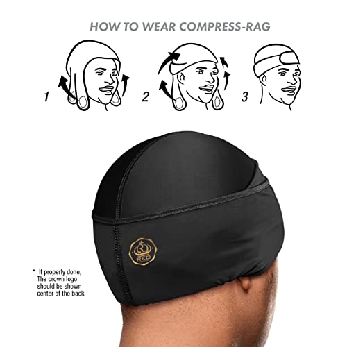Red by Kiss Premium Bow Wow X Power Wave Durag, 360 Wave Compression Cap for Men & Women, Adjustable Hook-and-Loop Strap, Stylish & Durable, Ideal for Locs, Braids, Finger Waves (Spandex - Black)4