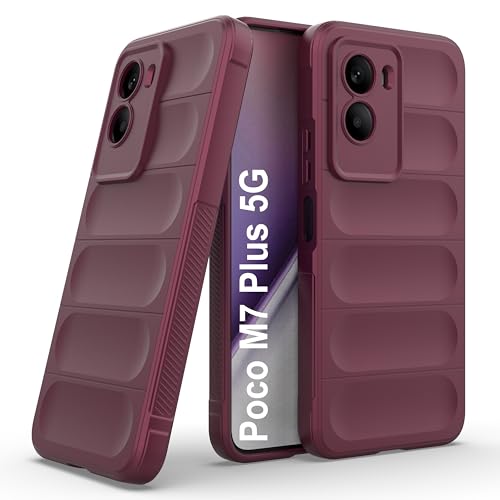 Image of Zapcase Back Case Cover for Poco M7 Plus 5G | Compatible for Poco M7 Plus 5G Back Cover | Liquid Silicon Magic Case with Camera Protection | Plum