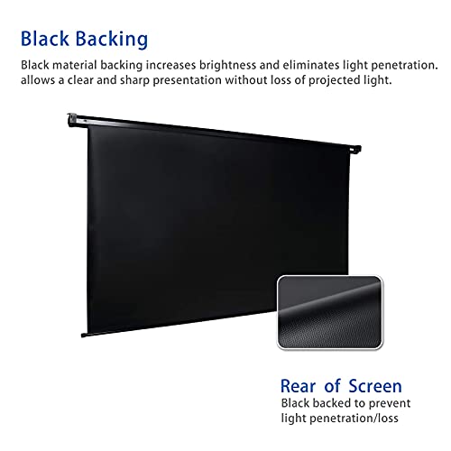 120" Motorized Projector Screen Electric Diagonal Automatic Projection 4:3 HD Movies Screen for Home Theater Presentation Education Outdoor Indoor W/Remote Control and Wall/Ceiling Mount (Black) - Thumbnail 7