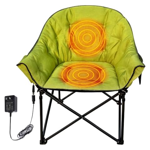 NUOLAN Premium Heated Camping Chair with Charger – Fast Heating, Safety Timer, and Ultra-Comfort Padding No Battery Included(701-T2) Cover