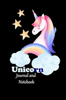 Paperback Unicorn Journal and notebook (Black cover): Journal and Notebook for Girls (6"x9") With Lined and Blank Pages, Perfect for Journal, Doodling, drawing and Notes Book