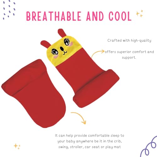Image of Baby Head Protector Helmet for 6 Months to 3 Years | Soft Cotton Safety Cap with Air Ventilation | Infant Toddler Fall Protection Headgear for Boys & Girls (Red)