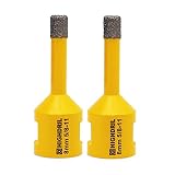 HIGHDRIL Diamond Core Drill Bit - 2Pcs 5/16" (8mm) with 5/8-11 Thread Dry Drilling for Porcelain Til