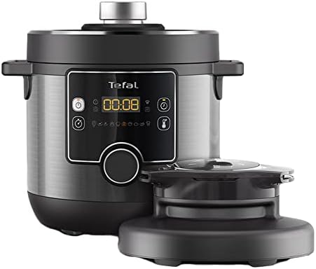 Tefal Turbo Cuisine & Fry, 7.6L Electric Pressure Cooker with Air Fryer lid, programmes inc Fry, Roast, Grill, Slow cooker, Rice cooker, 7.6L, 1200W, Plastic, Black, CY778840
