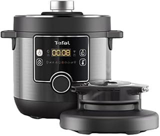 Tefal Turbo Cuisine & Fry, 7.6L Electric Pressure Cooker with Air Fryer lid, programmes inc Fry, Roast, Grill, Slow cooker, Rice cooker, 7.6L, 1200W, Plastic, Black, CY778840