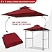 Eurmax USA High Performance Grill Gazebo Canopy Replacement Cover 5x8 BBQ Gazebo Shelter Top（Burgundy）
