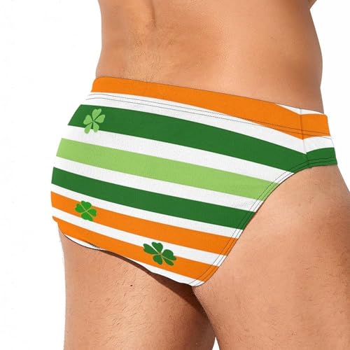 St-Patrick's-Days Stripe Mens Swim Briefs Quick Dry Swim Trunk Bikini Underwear Swimsuit3