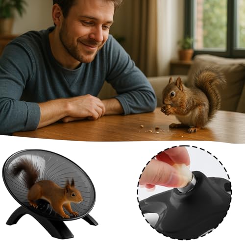 Tabanzhe Flying Saucer Hamster Wheel,Silent Spinner Non Slip Exercise Wheel Stable Pets Run Wheels for Small Pets Guinea Pig Chinchilla Gerbils Mice(Black) - Image 4