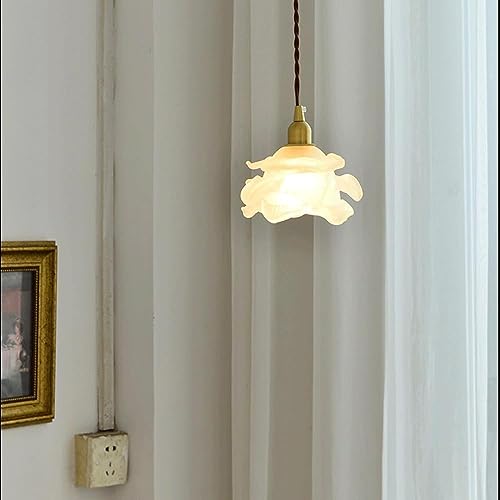 Candelabro lámpara colgante flor de cristal E27 retro para techo de sala 3