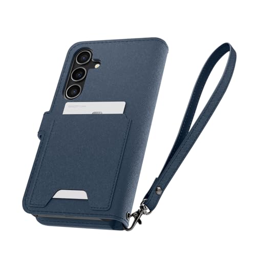 Image of Spigen Wallet S Plus | Samsung Galaxy S24 Case [Card Slot] [Air Cushion Protection] Galaxy S24 Back Cover | Faux Leather+TPU - Navy