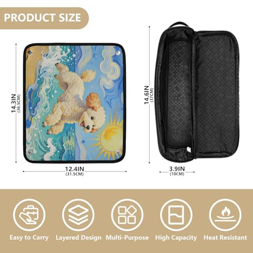 Organizador 2 en 1 para Herramientas de Cabello con Almohadilla Resistente al Calor - Bolsa de Viaje para Planchas, Rizadores y Secadores miniatura 4
