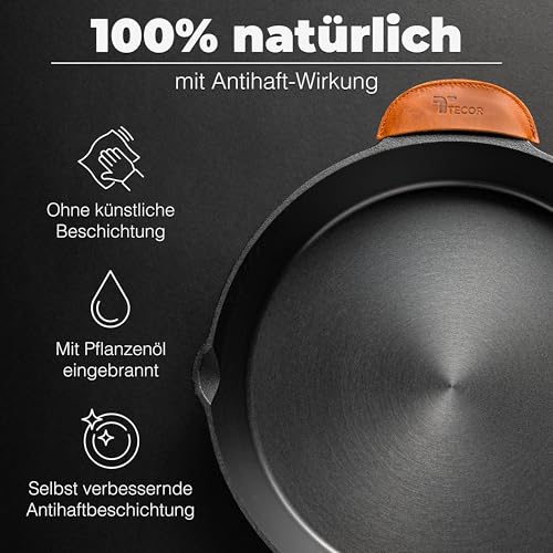 TECOR Gusseisenpfanne Induktion 28 cm geschliffen, universell, natürlich – Ansicht 3