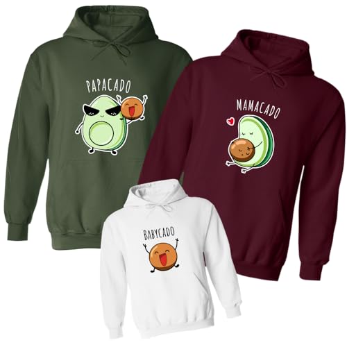 Mamacado Papacado Babycado Hoodies, Matching Family Avocado Hoodie, Funny Family Hoodie, Pregnancy Announcement Hoodie, Baby Shower Gift Hoodie