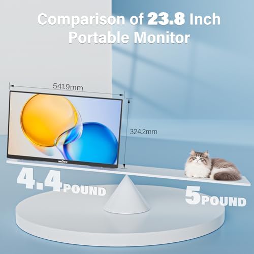 Innoview 23.8” 4K Large Portable Monitor, UHD (3840*2160) 100%sRGB IPS Speakers USB-C HDMI Work Home Second Monitor W/180°Adjustable Stand for Laptop, Desktop, Macbook, Phones, Tablet, PS5/4, Switch — view 2