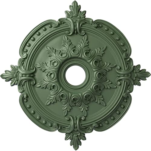 Image of Ekena Millwork CM28BEAGF 28 3 /8 inch OD x 3 3 /4 inch ID x 1 5 /8 inch P Benson Classic (Fits Canopies up to 6 1 /2 inch) Ceiling Medallion, Athenian Green