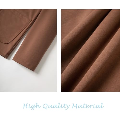 ويزكيه جاكيت رياضي كاجوال خفيف الوزن بقصة عادية للرجال، لون بني، مقاس L