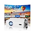 XENPONAD 4K Smart Projector, Native 1080P Full HD Projector with Google TV 1000 ANSI Lumens Auto Focus Keystone Correction WiFi Bluetooth Portable Home Theater Projector for Outdoor Bedroom Movie