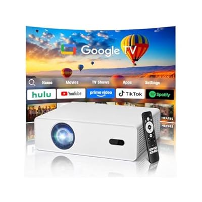 XENPONAD 4K Smart Projector, Native 1080P Full HD Projector with Google TV 1000 ANSI Lumens Auto Focus Keystone Correction WiFi Bluetooth Portable Home Theater Projector for Outdoor Bedroom Movie
