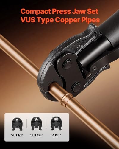 VEVOR Press Jaws for Compact Series Press Tools, 3PCS Pressing Jaws 1/2", 3/4" & 1" for ProPress Copper Pipes Connections, Compatible with 24KN Press Tools - Includes Carrying Case — 사진 2
