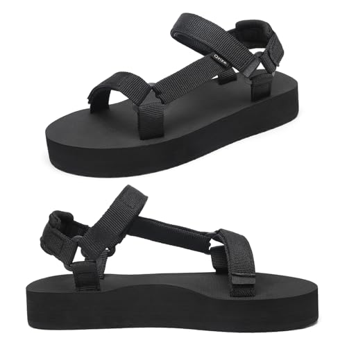 Image of Sport Walking Water Sandals for Women with Arch Support & Adjustable Straps Platform Sandals Women Height Increase