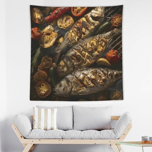 Poisson sur grille tapisserie murale esthétique pour sublimer votre chambre à coucher