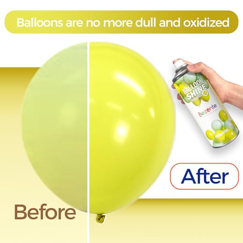 Image of Bezente Lemon Scent Balloon Shine Spray 15oz Fast High-Gloss for Parties | High Shine Fresh Lemon Balloon Spray, Long-Lasting Waterproof Gentle Formula, Quick Finish for Indoor Outdoor Events