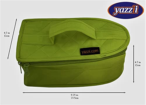 Image of Yazzii Iron Storage Case - Protective Cover - Travel Iron Holder with Handle & Zipper Closure - Carrying Storage Bag - Dustproof & Easy to Carry - Green