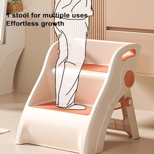 Tabouret de salle de bain pliable à 2 marches avec poignées intégrées - 7