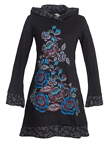 Vishes - Alternative Bekleidung - Langarm Damen Lagenlook Kapuzen-Kleid...