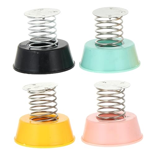 Beaupretty 4 pièces Base de Figurine à Tête Secouante avec Ressort Décoration Amusante Noir Rose et Orange Accessoires pour Jouets à Installer Facilement