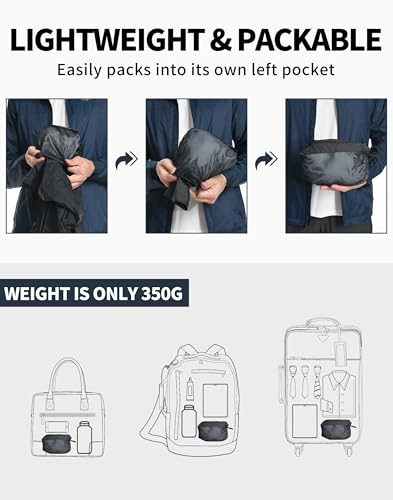 Image of Pioneer Camp Men's Rain Jacket Waterproof with Hood Lightweight Packable Raincoat Rain Shell for Outdoor Hiking Travel