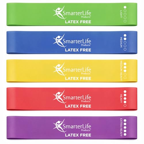 SmarterLife Resistance Bands for Working Out, Latex-Free Exercise Bands for Women, Men, 5 Extra Wide Workout Bands for Weight Loss, Home Gym, Booty Bands, Physical Therapy Bands, Workout Guide