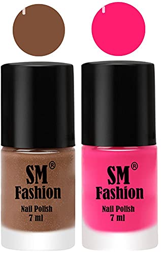 Image of Long Lasting Nail Polish | Nail Paint Combo 7 ml Each) - Set of 2 Tan-Deep Pink