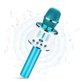 【Dynamische LED-Leuchten】 Dieses multifunktionale Mikrofon verfügt über integrierte steuerbare, farbenfrohe LED-Leuchten, die mit Musik und Ihrem Gesang flackern, eine Live-Umgebung schaffen und Ihre Zeit beim Singen interessanter gestalten.