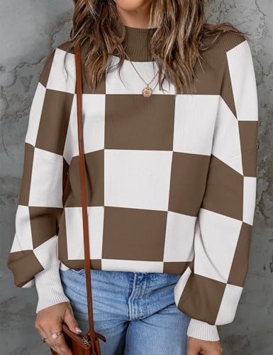 Image of ZESICA Women's 2026 Fall Striped Pullover Sweaters Tops Fashion Outfits