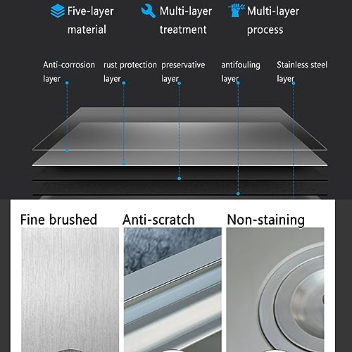 Évier en acier inoxydable 304 durable avec kit de vidange complet - 6
