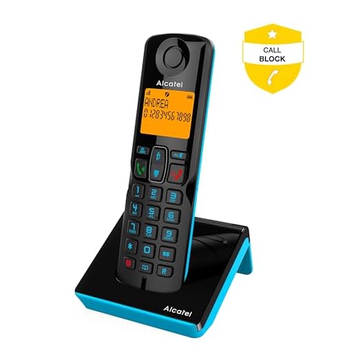 Alcatel S280 noir et bleu, mains libres, fonction blocage des appels indesirables, Repertoire 50 noms et numéros