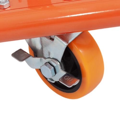 Robusto carro de placas de yeso | Rigips Carro de transporte con capacidad de carga de 1000 kg – Carro plegable con 4 ruedas giratorias y frenos | Transportador de placas para paneles de yeso naranja