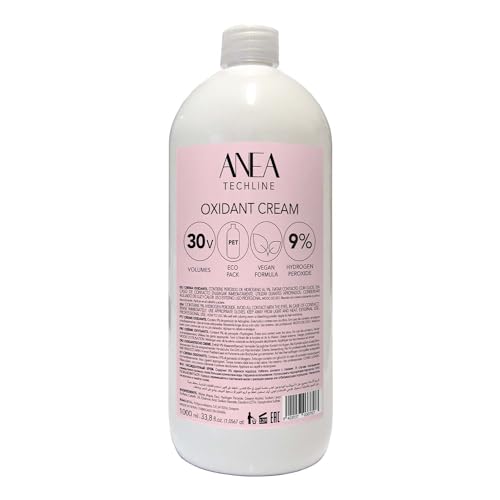 Anea Techline | Oxigenada en Crema 30 volúmenes (9%), Fórmula Vegana, 1000 ml