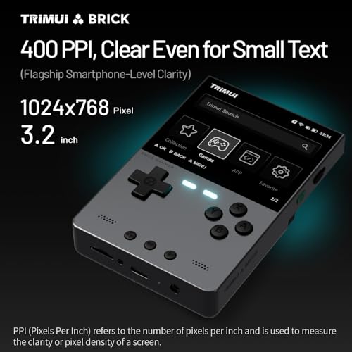Image of Trimui Brick Hammer Metal Body Handheld Game Console Retro Gaming Handheld 3000mah Battery Allwinner A133p 3.2 inch IPS RGB Lighting Vibration Green-64G