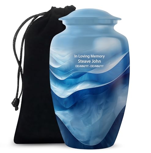 Image of Personalized Forest - Human Urns for Ashes Adult Male - Large Memorial Urn for Mom & Dad - Burial Urns for Adult Human Ashes - 10 Inch - Large with Velvet Bag - Decorative Cremation Urns