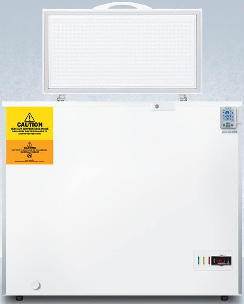 Summit Appliance VLT74-35ºC Laboratory 6.7 Cu.Ft. Chest Freezer with Stainless Steel Corner Guards, NIST Calibrated Thermometer, Manual Defrost, Digital Controls with Alarm and Lock