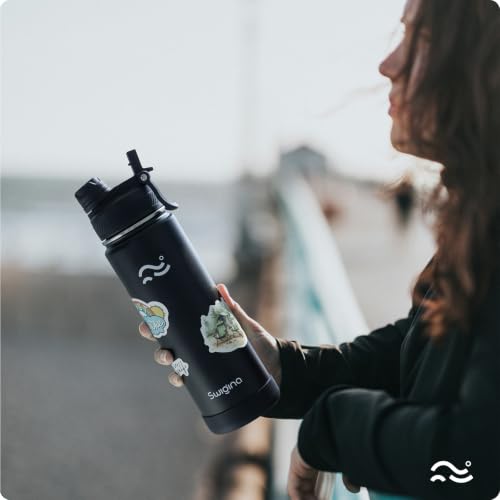 Image of Swigina Insulated Water Bottle with Boot (Keep 36hrs Cold) BPA Free, 24 oz
