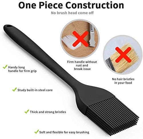 Image of ADD2CART Silicone Basting Brush, Heat-Resistant Food Grade, One-Piece Construction (basting Brush)
