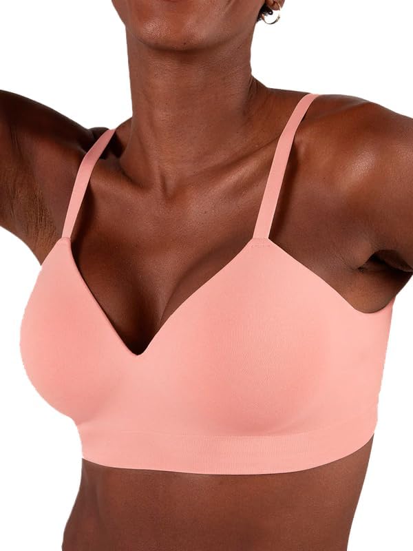SHAPERMINT Supportive Wireless Bras, Full Coverage, Comfortable with Support and Lift, Adjustable Straps and Hook, Wire-Free, Modern Foam Cups, Convertible Straps, Beige, Size S