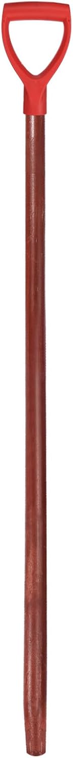 HARFINGTON Shovel Handle Replacement 47.24" x 1.38" Wooden Long D Handle Shovels with D Grip Garden Accessories for Digging Raking Tool,Red