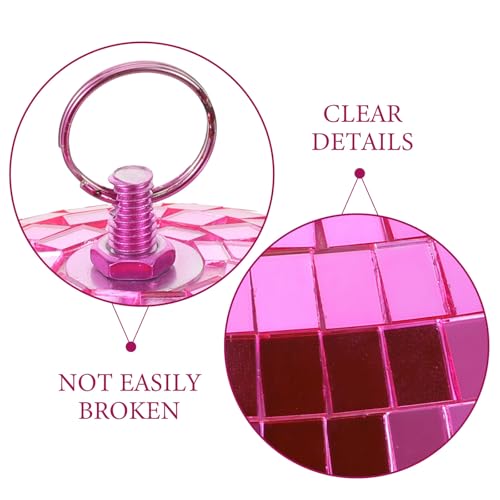 Bola espejada rosa de 20 cm de diámetro para decoración de fiestas, globos reflectantes para festivales musicales y eventos de baile miniatura 3