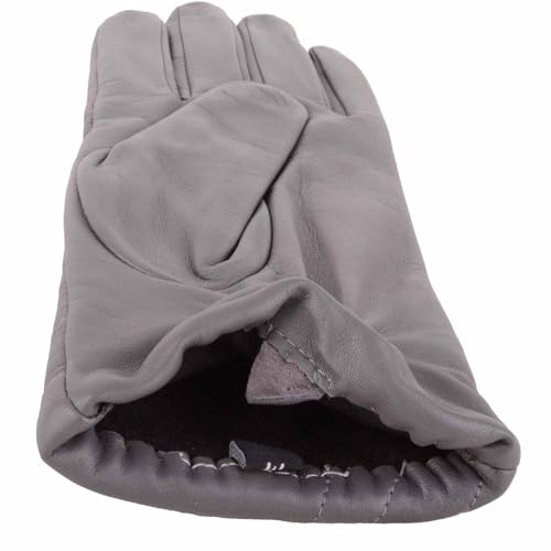 Gants en cuir véritable gris SNUGRUGS élégants en taille XL pour femme