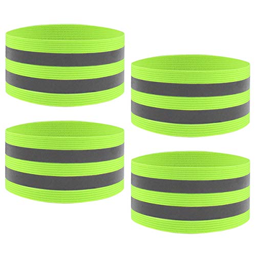 YMWALK Brassards réfléchissants, Haute visibilité, Bandes réfléchissantes de Cheville, Sangle de sécurité réglable pour Le Jogging, la Course, la...