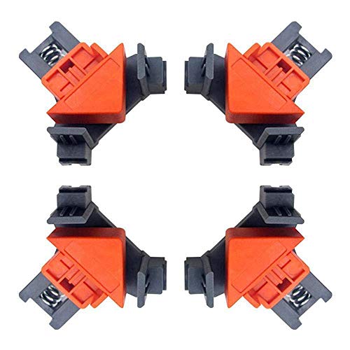 Abrazadera de �ngulo Recto de 90 Grados,4 Piezas Abrazadera De Esquina Para Madera,Ajustable Abrazadera de �ngulo Recto,Clip de Fijaci�n en �ngulo Recto,para Carpinter�a,Perforaci�n (A)
